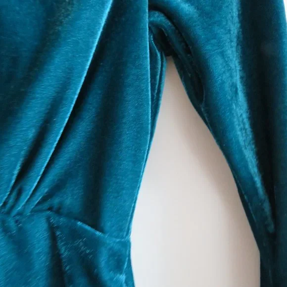 PATBO Velvet Ruched Mini Dress in Azure Blue - Size US 0 - Picture 8 of 15